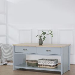 Derby 2 Drawer Coffee Table - Grey