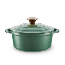 Barbary & Oak 20cm Round Casserole Cast Iron- Green