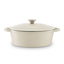 Barbary & Oak 29cm Oval Casserole Cast Iron - Cream