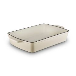 Barbary & Oak 39cm Cast Iron Roaster- Cream