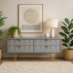 Diamond 4 Drawer Bed Box - Dusk Grey - Fully Assembled