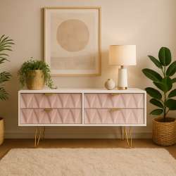 Diamond 4 Drawer Bed Box - Kobe Pink - Fully Assembled