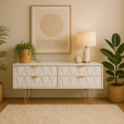 Diamond 4 Drawer Bed Box - White Matt - Fully Assembled