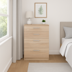 Devon 4 Drawer Deep Chest - Bardolino - Fully Assembled