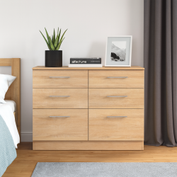 Devon 6 Drawer Midi Chest - Bardolino - Fully Assembled