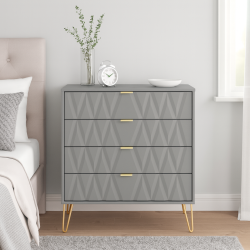 Diamond 4 Drawer Chest - Dusk Grey - Fully Assembled
