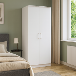 Devon Tall 2 Door Wardrobe - Grey Matt - Fully Assembled