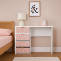 Diamond Desk - Kobe Pink - Fully Assembled