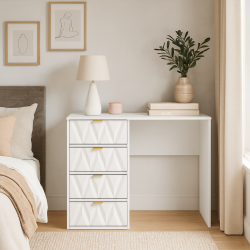Diamond Desk - White Matt - Fully Assembled