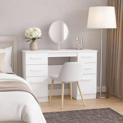 Worcester Kneehole Dressing Table - White Matt - Fully Assembled