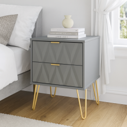 Diamond 2 Drawer Locker - Dusk Grey - Fully Assembled