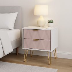 Diamond 2 Drawer Locker - Kobe Pink - Fully Assembled