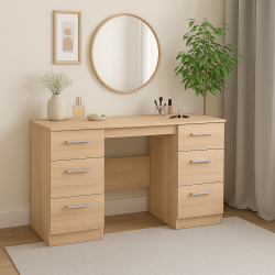Devon Kneehole Dressing Table - Bardolino - Fully Assembled