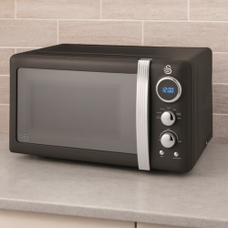 Swan Retro 800W Digital Microwave - Black