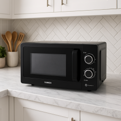 Tower 20L 800W Manual Microwave - Black