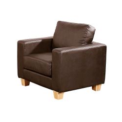 Chesterfield 1 Seater Sofa PU Brown