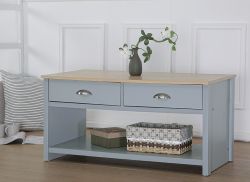 Derby 2 Drawer Coffee Table - Grey