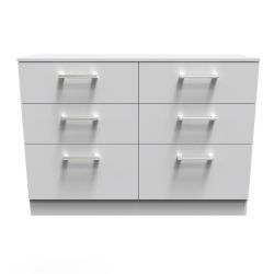 Devon 6 Drawer Midi Chest - Grey Matt - Fully Assembled