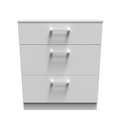 Devon 3 Drawer Deep Chest - Grey Matt - Fully Assembled