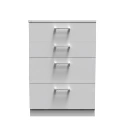 Devon 4 Drawer Deep Chest - Grey Matt - Fully Assembled