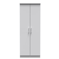Devon 2ft 6in Plain Wardrobe - Grey Matt - Fully Assembled