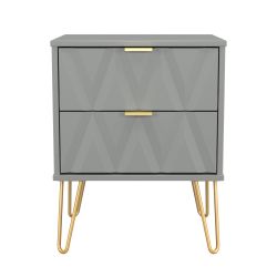 Diamond 2 Drawer Locker - Dusk Grey - FULLY ASSEMBLED