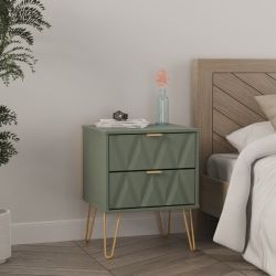 Diamond 2 Drawer Locker - Reed Green - FULLY ASSEMBLED