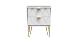 Diamond 2 Drawer Locker - White Matt - FULLY ASSEMBLED