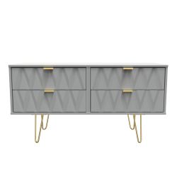 Diamond 4 Drawer Bed Box - Dusk Grey - Fully Assembled