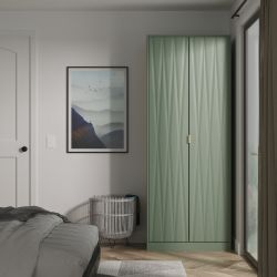 Diamond 2 Door Wardrobe - Reed Green - Fully Assembled