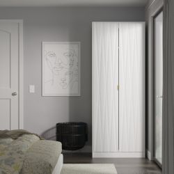 Diamond 2 Door Wardrobe - White Matt - FULLY ASSEMBLED