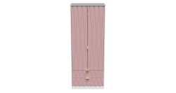 Diamond 2 Drawer Wardrobe - Kobe Pink - FULLY ASSEMBLED