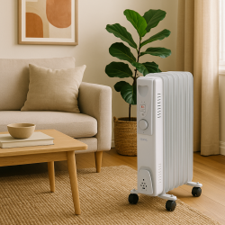 1500w 7 Fin Oil Filled Radiator Heater White