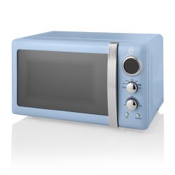 Swan Retro 800W Digital Microwave - Blue