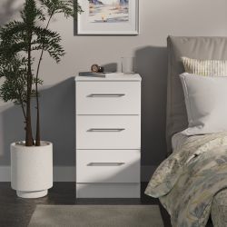 Worcester 3 Drawer Locker - White Matt - FULLY ASSEMBLED