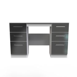 Worcester Kneehole Dressing Table - Black Matt - FULLY ASSEMBLED