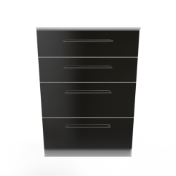 Worcester 4 Drawer Deep Chest - Black Matt - FULLY ASSEMBLED