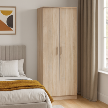 Devon Tall 2 Door Wardrobe - Bardolino - Fully Assembled